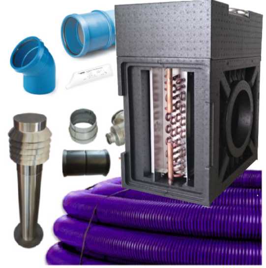 Lufterdwärmetuascher Temperierung der Außenluft